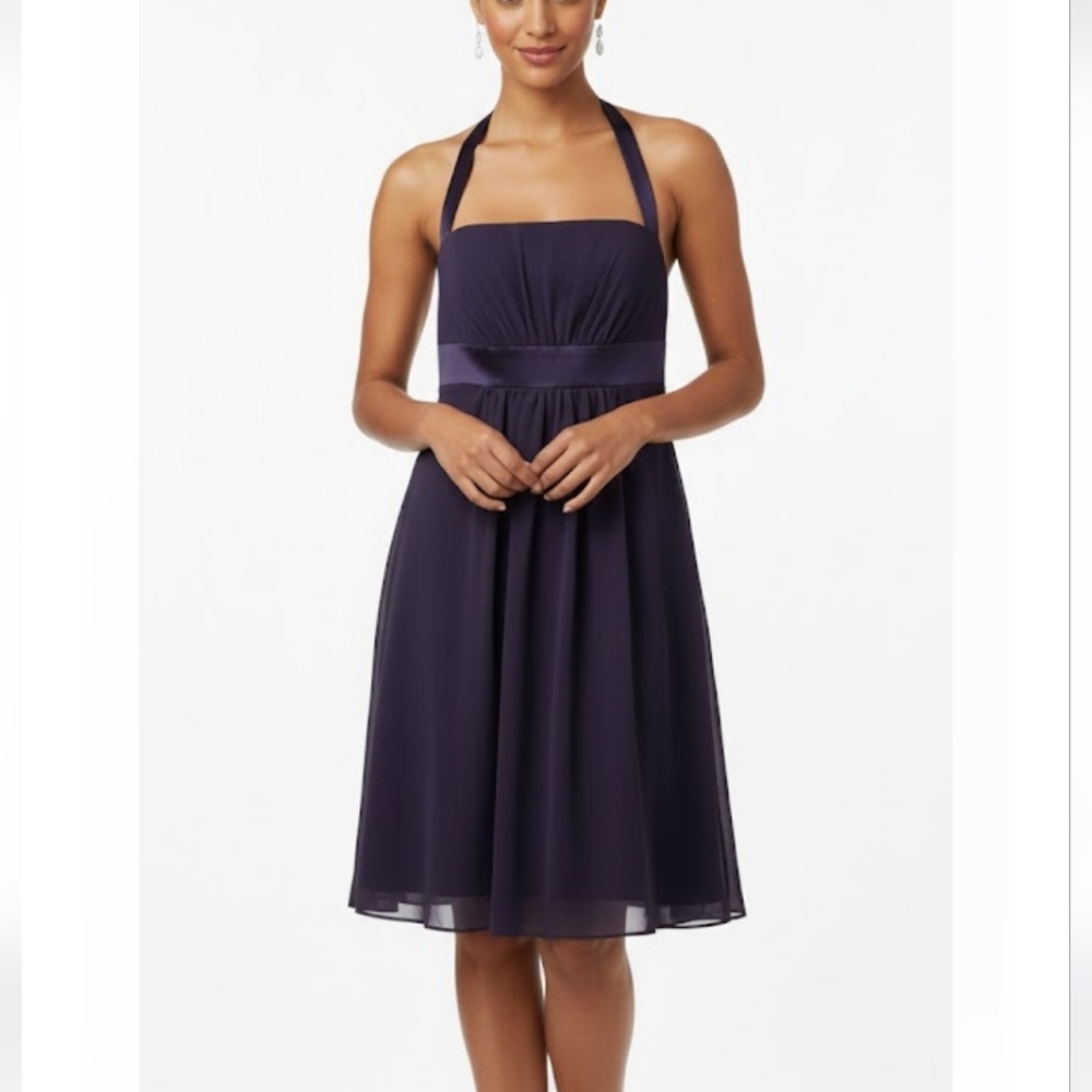 Alfred Angelo Dress Purple Backless Formal Chiffon Satin Coquette Fairy S